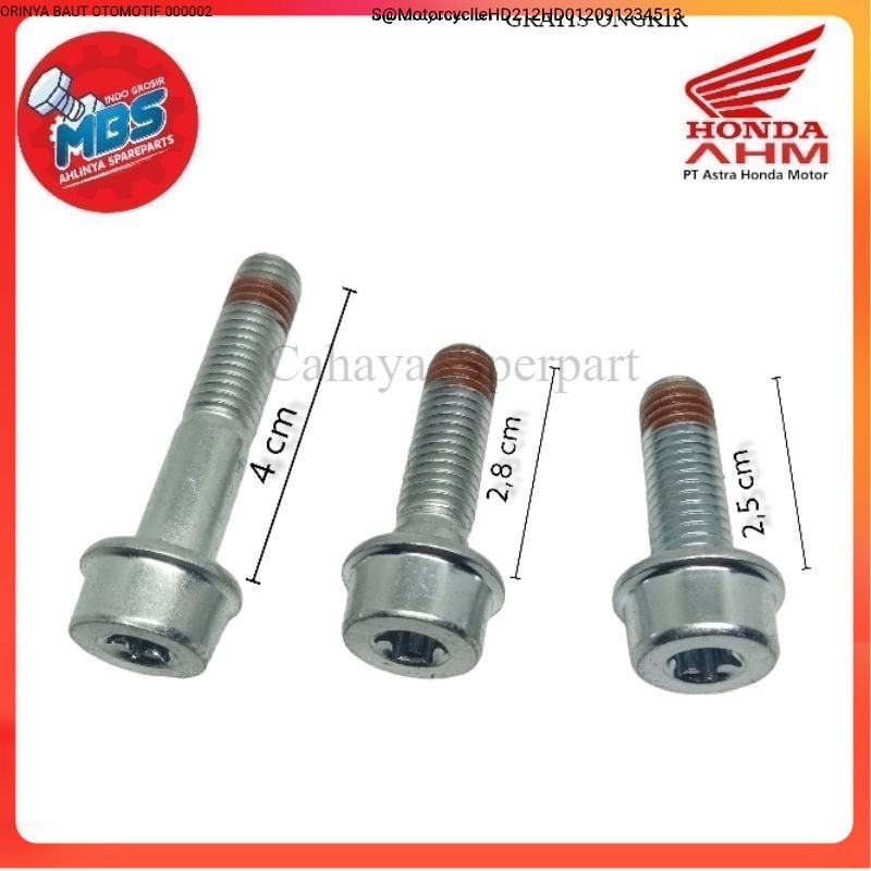 12 L STAR BOLT ด้านหลังเบรคแผ่นดิสก์เบรค HONDA M8X25 M8X28 M8X40 CALIPER LENGTH 2.5 ซม.2.8 ซม.4 ซม.ใ
