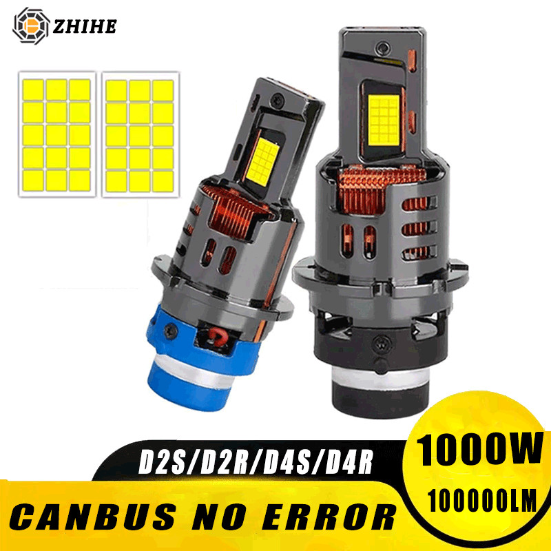 หลอดไฟหน้ารถยนต์ LED D2S D2R D4S D4R 1000W HID Canbus D2R D4R หลอดไฟซีนอน หลอดไฟรถเทอร์โบ ไฟมอเตอร์ไ