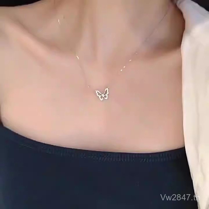 สไตล์นางฟ้า High-End สร้อยคอออกแบบแฟลชเพชร s925 เงินสเตอร์ลิงหรูหราที่ไม่ซ้ํากัน Influencer ผีเสื้อ 