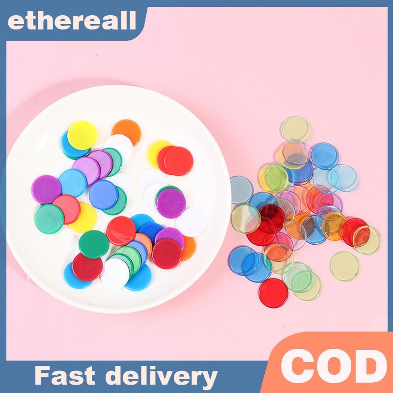 ETH 100 ชิ้นสีโปร่งใสเคาน์เตอร์นับบิงโกชิปพลาสติกเคาน์เตอร์อุปกรณ์ TH