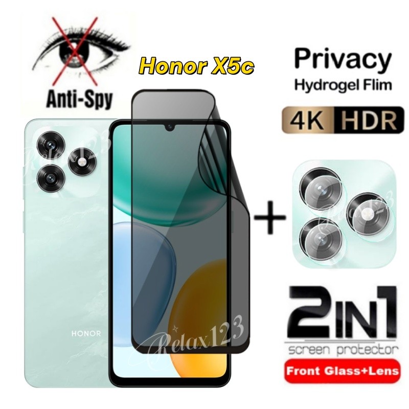 สําหรับ Honor X5c 4G 2025 Anti-Privacy Hydrogel ฟิล์มและกล้อง Flim สําหรับ Honor X5C X5c Plus HonorX
