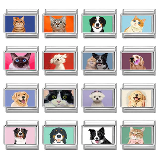 【รุ่นภาพถ่าย】🐱สร้อยข้อมือสแตนเลสแบบอิตาเลียน charm ขนาด 9 มม. เสริมบุคลิกภาพ