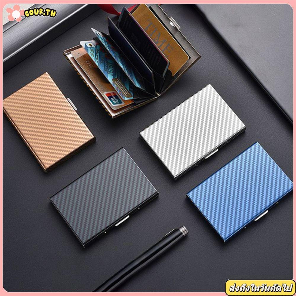 ที่เก็บบัตรและธุรกิจ สินค้าจัดส่งจากไทย 6/10 ช่อง Anti-RFID Cardholder กระเป๋าสตางค์สเตนเลสลีมสำหรับการเดินทาง