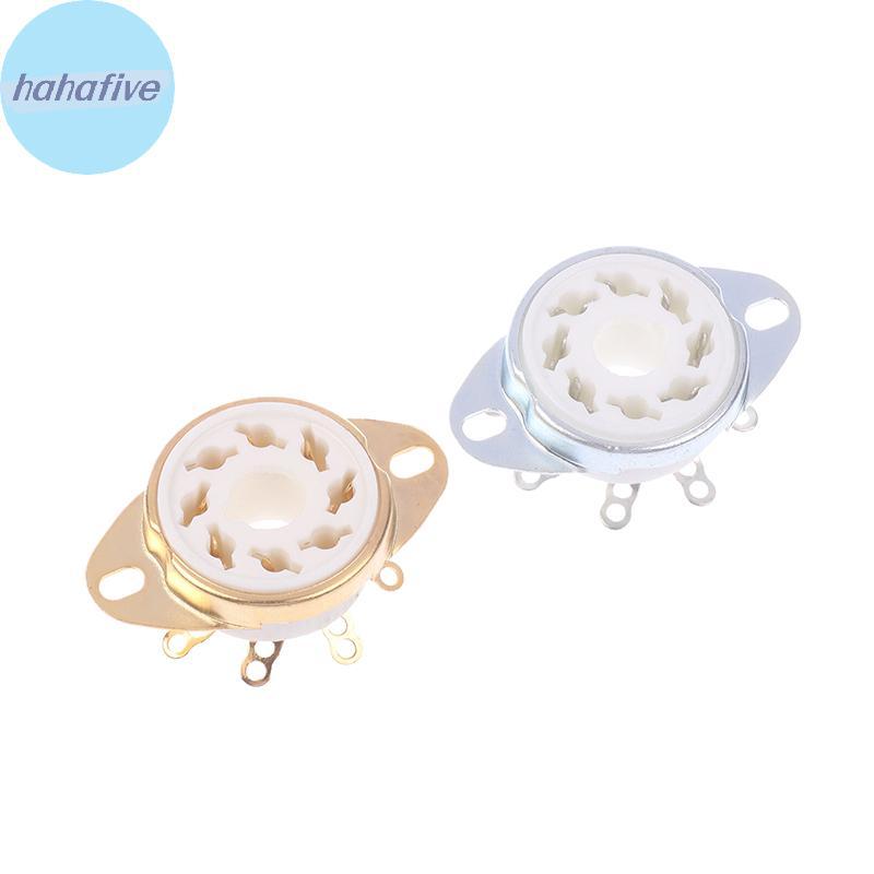 HAHA 1 PC 8Pin GZC8-Y-6 Octal ซ็อกเก็ตเซรามิควาล์วฐานแจ็คสําหรับ KT88/6550/EL34/6P6P/6V6/6N8P/6SN7 เ