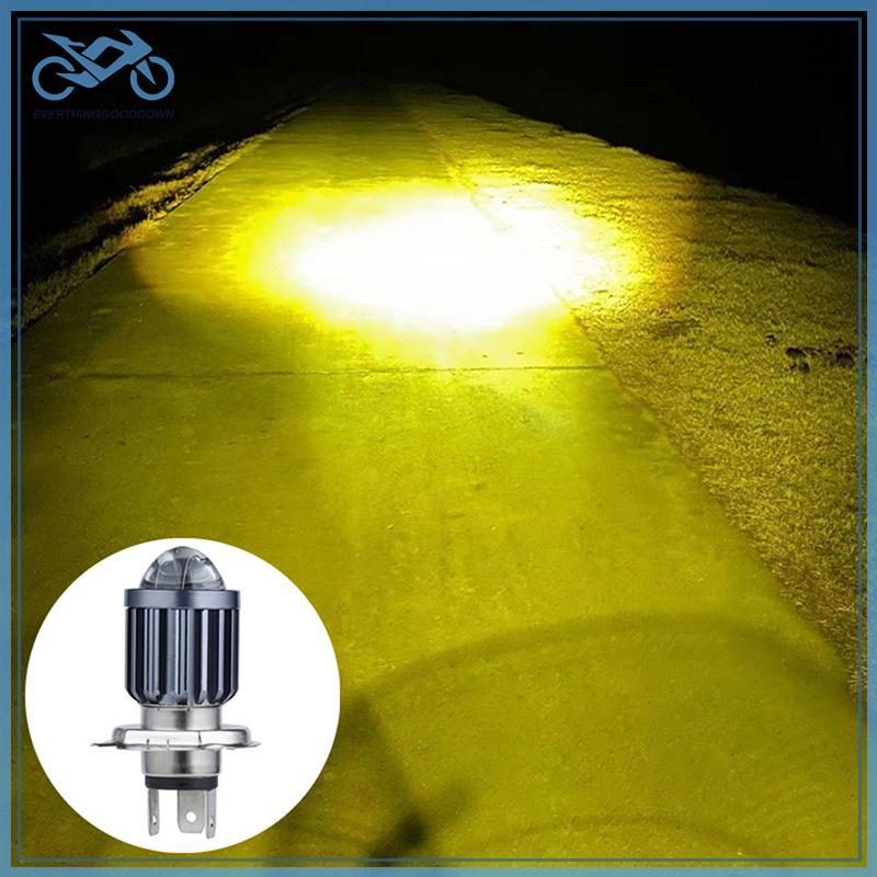 EVER ไฟหน้ารถจักรยานยนต์ H4 BA20D LED MOTO Fisheye เลนส์ P15D-25-1 สีขาวหลอดไฟสีเหลือง 9-85V 15W หมอ