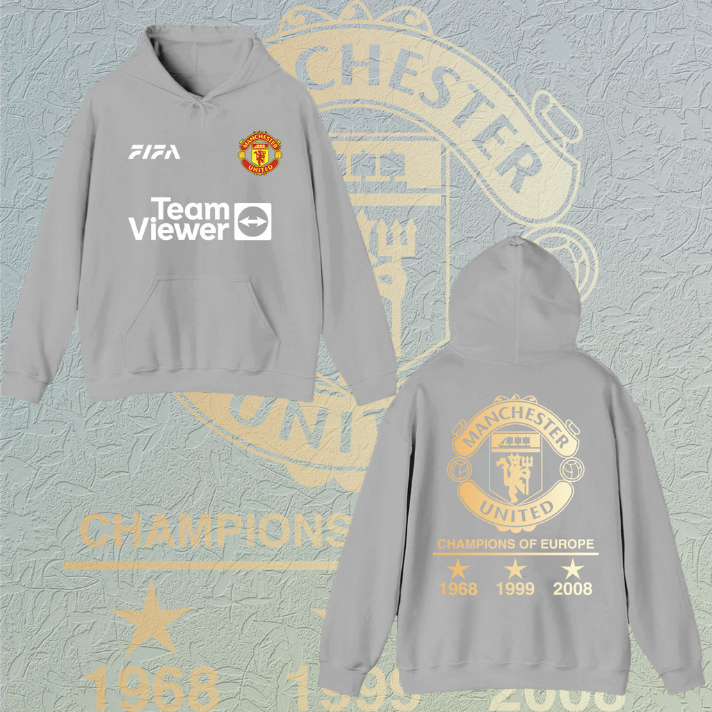 🔥 2025 เสื้อฮู้ด unisex แมนเชสเตอร์ ยูไนเต็ด Manchester United เสื้อฮู้ด โลโก้สีสด  สกรีนแบบเฟล็ M-3XL