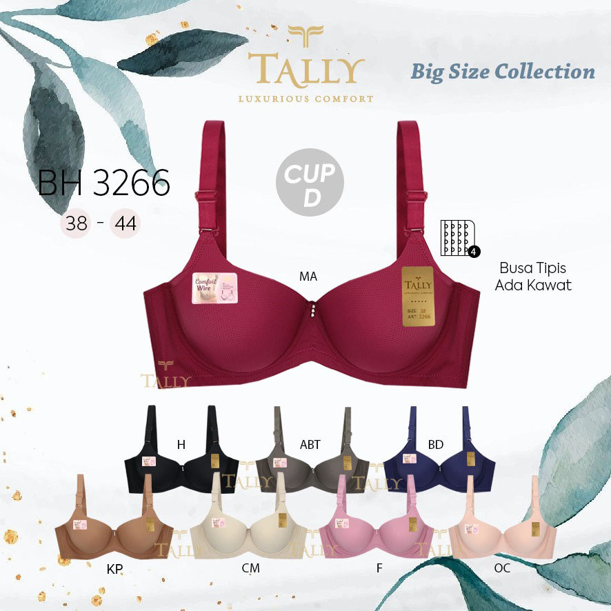 KATUN TALLY BRA BH JUMBO 3266 I Underwire I Thin Foam I Cup DI FULL Cup I SIZE 38-44 I Hook 4 I มีรู