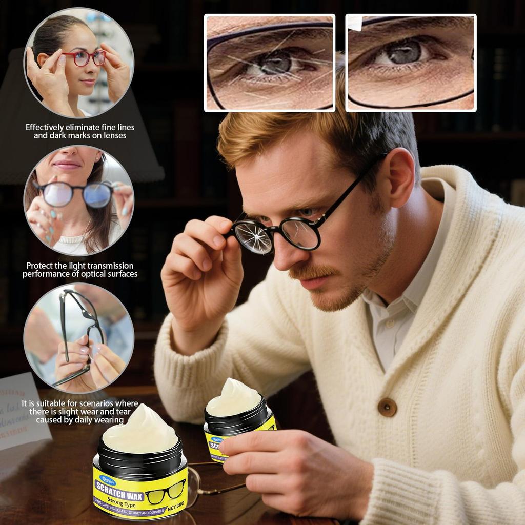 แว่นตา Scratch Remover 30g ชุดซ่อมเลนส์แบบพกพาเครื่องมือกําจัดรอยขีดข่วนสําหรับแว่นตา Home School Office Travel yaenith