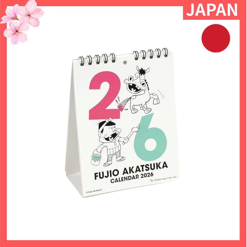 Greeting Life 2026 Calendar FUJIO AKATSUKA Bakabon Desk Calendar C-1687-AF【Direct from Japan】
