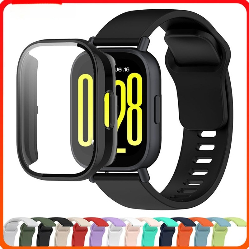กระจกนิรภัย PC กรณีสายยางสําหรับ Redmi Watch 5 Active Screen Protector ฝาครอบสร้อยข้อมือสําหรับ Redmi Watch 5 Lite