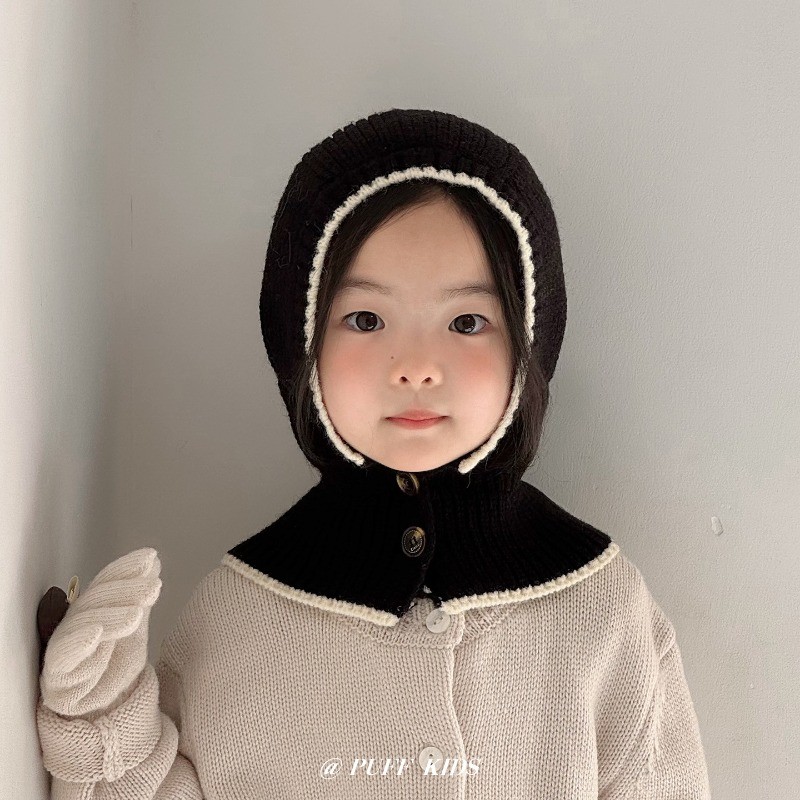 หมวกถักขนสัตว์สำหรับเด็กอายุ 1-5 ปี ออกแบบมาเพื่อฤดูกาลหนาว สไตล์ดึงขึ้นฝรั่งเศส ขนาดเอสเอ็ม511
