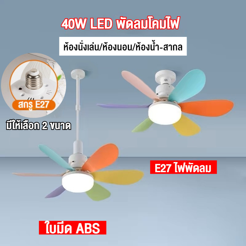40W E27 โคมไฟพัดลม พัดลมลายไม้ ขนาด 52CM. ใบพัด 6 ใบพัดลมเพดานแบบเงียบ พร้อมรีโมทคอนโทรล ปรับแรงลมได้ 3 ระดับ ไฟพัดลมเพดาน LED 3 สี - รูปที่ 4