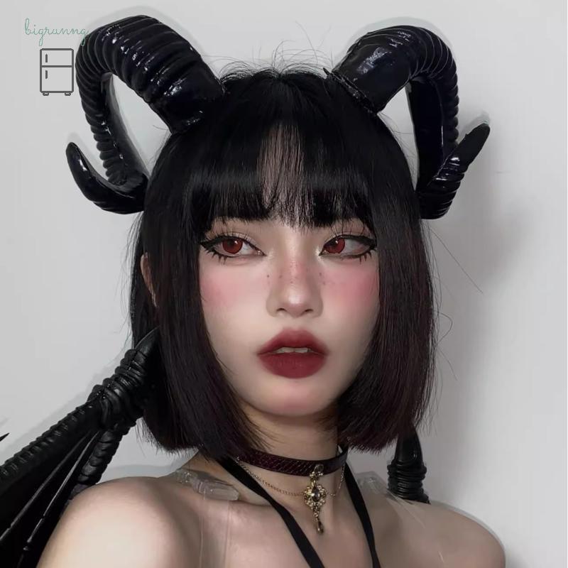 🎅เมอร์รี่คริสต์มาส🎄[BRN] 1 ชิ้น Gothic สัตว์แกะ Devil Horns ฮาโลวีน Carnival Party เครื่องแต่งกาย Pr