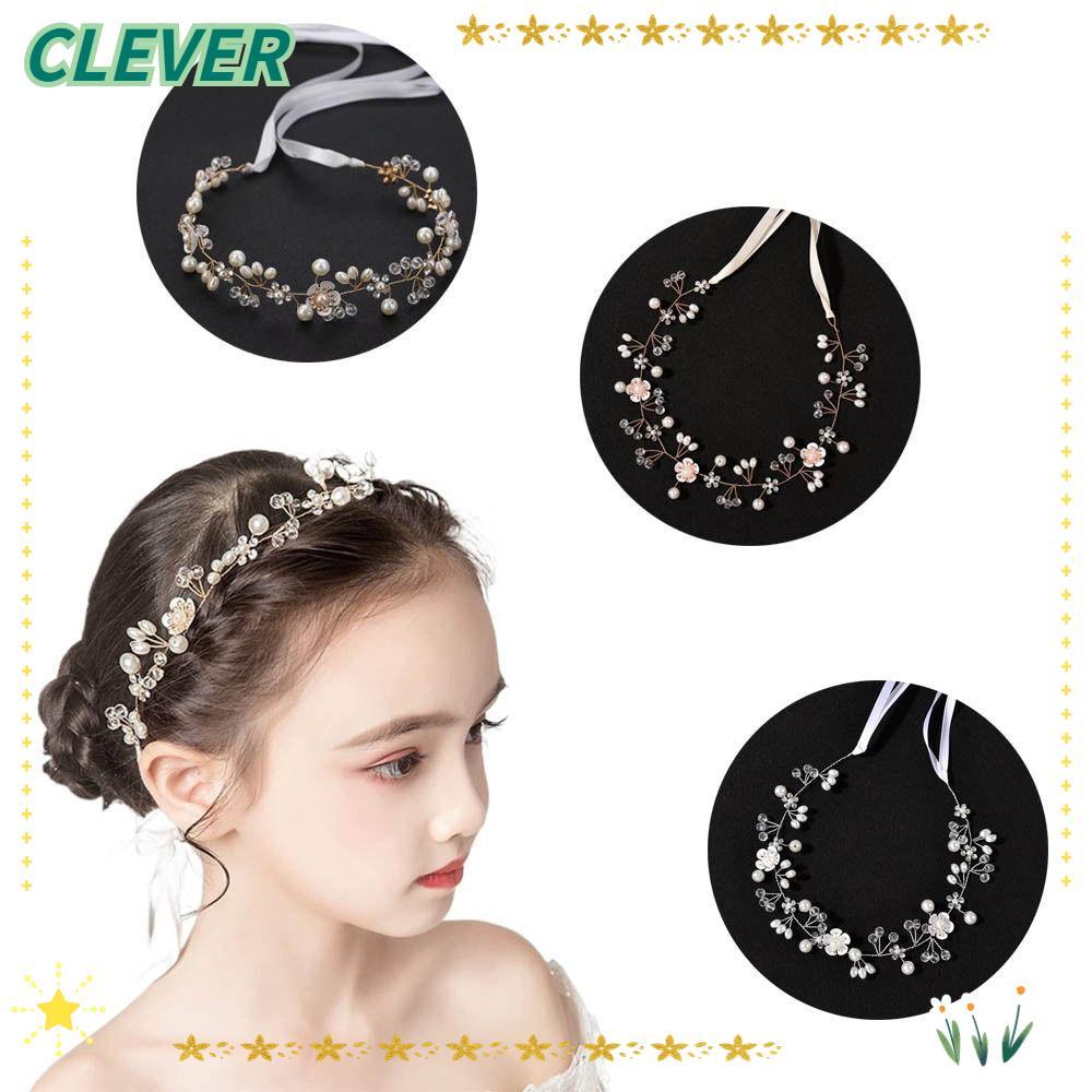 CLEVER ติara สำหรับเจ้าสาว สร้อยผมงานแต่งงานน้ำหนักเบาทองคำและคริสตัล เพิ่มความหรูหราให้ทรงผม