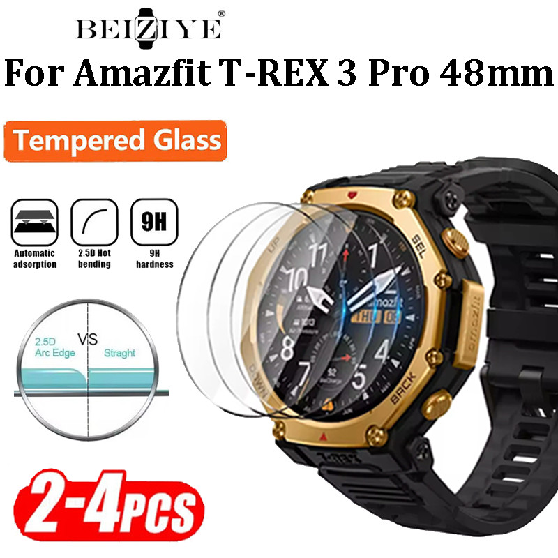 กระจกนิรภัยหน้าจอสําหรับ Amazfit T-Rex 3 Pro 48 มม.ฟิล์มป้องกันป้องกันรอยขีดข่วนสําหรับ Huami Amazfit T Rex 3 Pro ฟิล์มป้องกัน