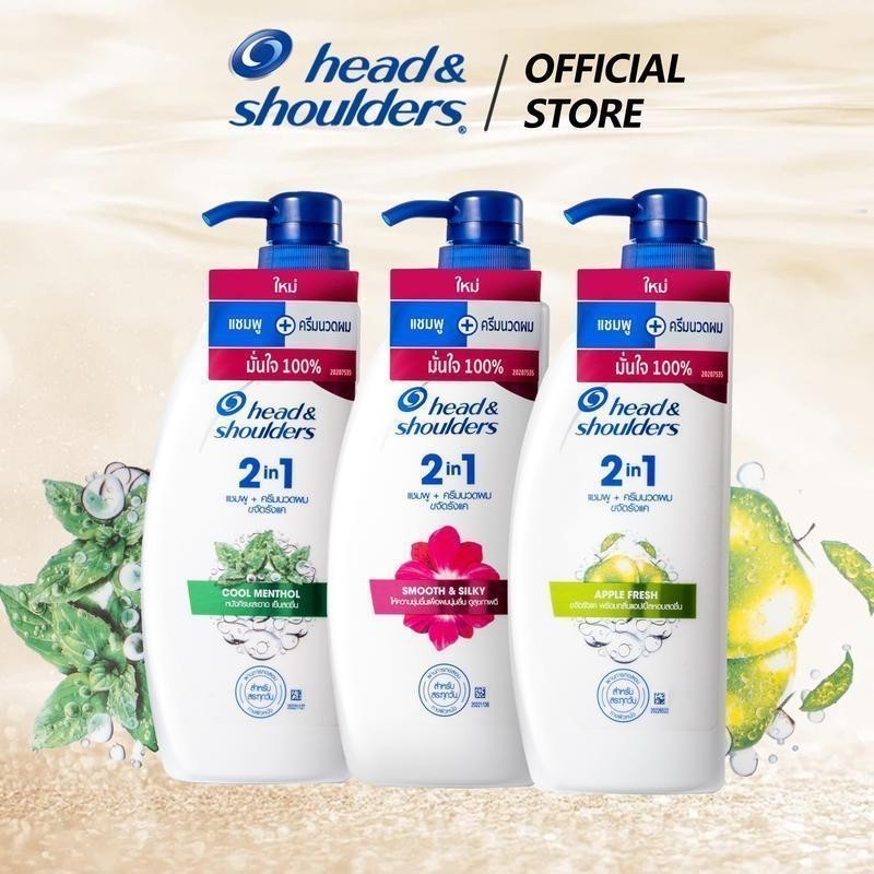 head&shoulders 2in1 เฮดแอนด์โชว์เดอร์ 2อิน1 แชมพูผสมครีมนวดผม ขจัดรังแค 370 มล.