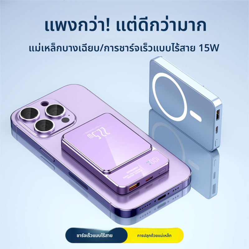 【CCC】PowerBank 20000mAh พาวเวอร์แบงค์ ติดแม่เหล็ก ชาร์จเร็ว PD22.5W แบตเตอรี่สำรอง รับประกัน 2ปี - รูปที่ 4