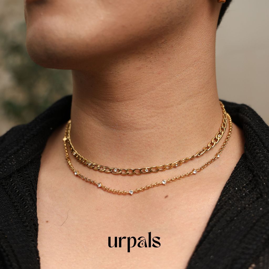 URPALS สร้อยคอ Stainless ชุบทอง18K ไม่ลอก ไม่ดำ แพ้ง่ายใส่ได้
