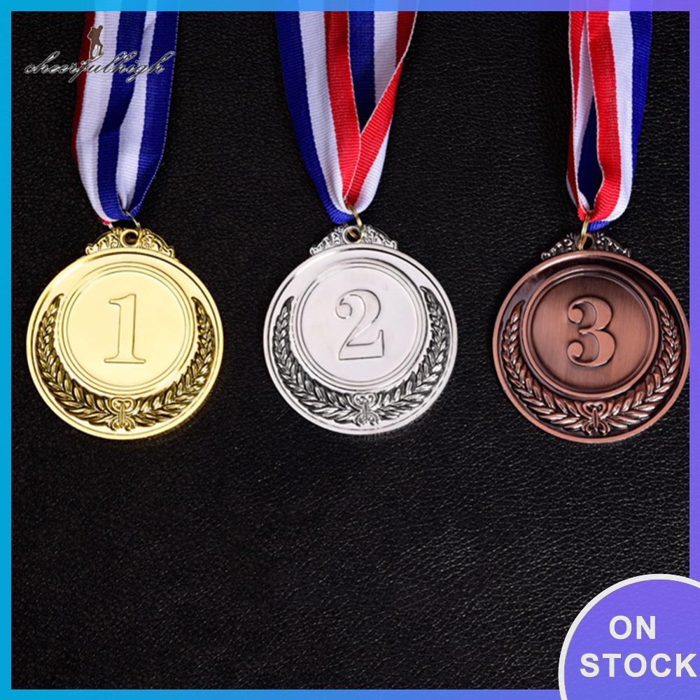 🚚 COD 🚚 เหรียญรางวัลวินเนอร์ 2 นิ้วพร้อมริบบิ้นคอ 1st 2nd 3rd รางวัลเหรียญรอบสําหรับเด็กโรงเรียนกีฬา