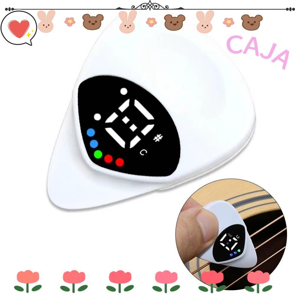 CAJA1 Multi-function Tuner, 12-Tone Equal Temperament กีตาร์ขนาดเล็ก Pick & Tuner Combo, ABS 2-in-1 