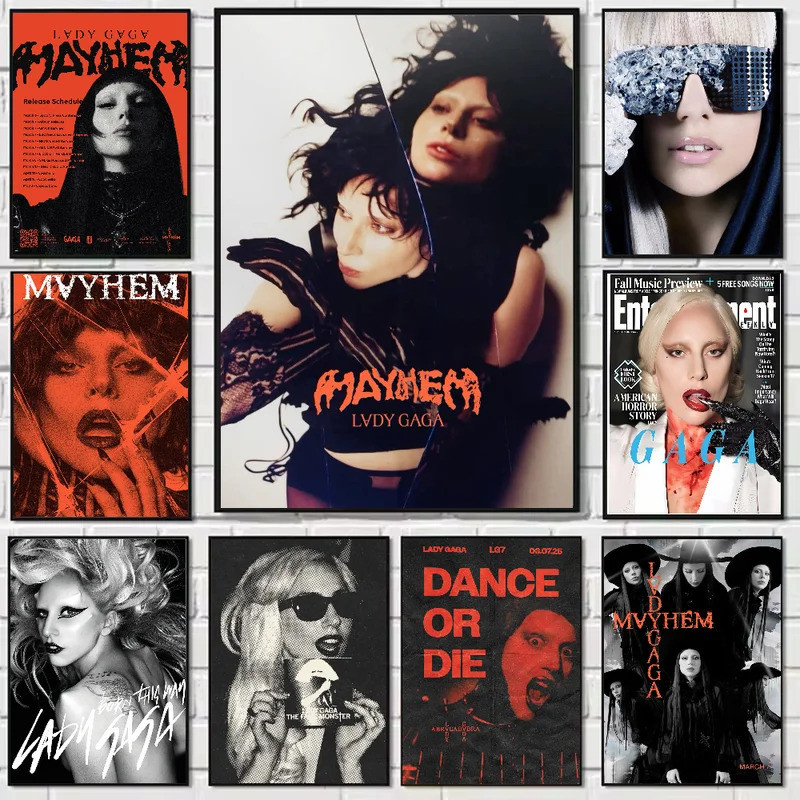 นักร้อง L-Lady Gaga Mayhem โปสเตอร์ A3 ห้องนั่งเล่นในบ้านห้องนอนบาร์ความงามตกแต่ง