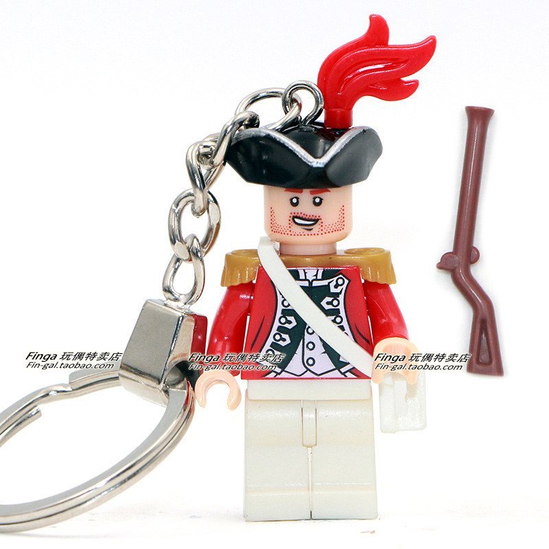 พวงกุญแจตุ๊กตา Building Block Pirates of the Caribbean DIY Captain Jack จี้อุปกรณ์เสริมพวงกุญแจ Seri
