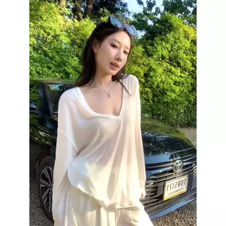 ส่งจากไทยทุกวัน เสื้อยืดผู้หญิง เสื้อชีฟองทรง ใส่แมทช์เสื้อสายเดี่ยว หรือ บิกินี่ ใส่คลุมได้ทุกงาน