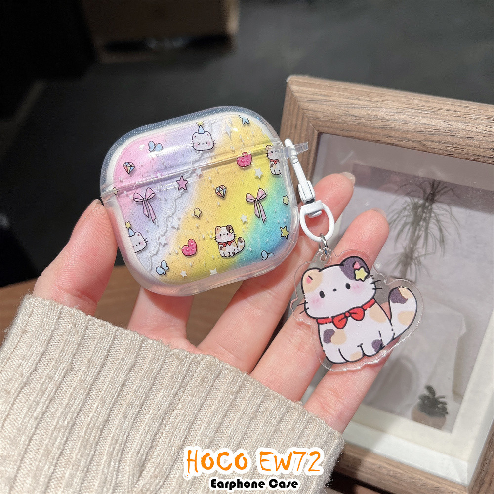 Future starFor HOCO EW72 Case Cover DIY Cute Cat Soft Silicone Headphone Case Casing