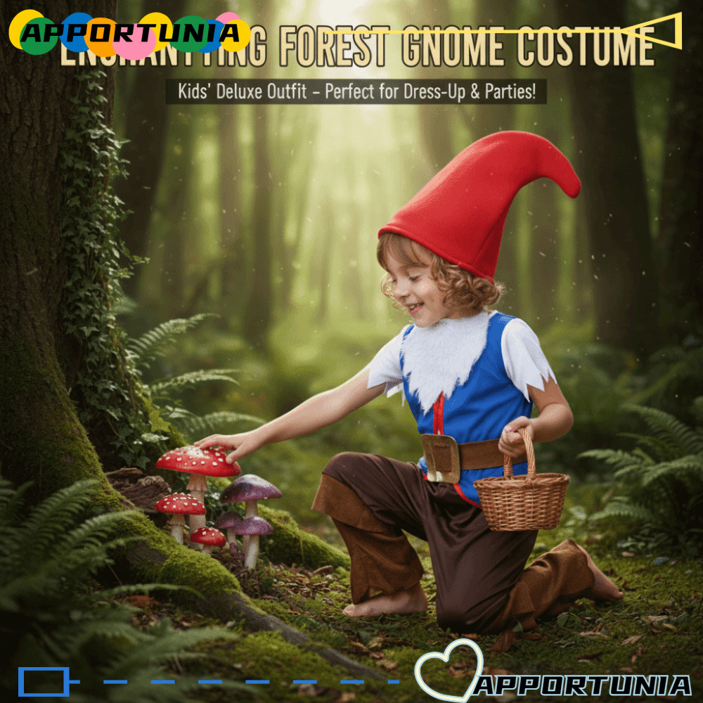 APPORTUNIA Seven Dwarfs Gnome ชุด Xmas Fairy Tale ชุดคอสเพลย์ElfและDwarfสำหรับเด็ก สำหรับเทศกาลคริสต