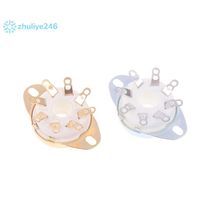 <zhuliye246> 1Pc 8Pin GZC8-Y-6 Octal Tube ซ็อกเก็ตเซรามิควาล์วฐานแจ็คสําหรับ KT88/6550/EL34/6P6P/6V6