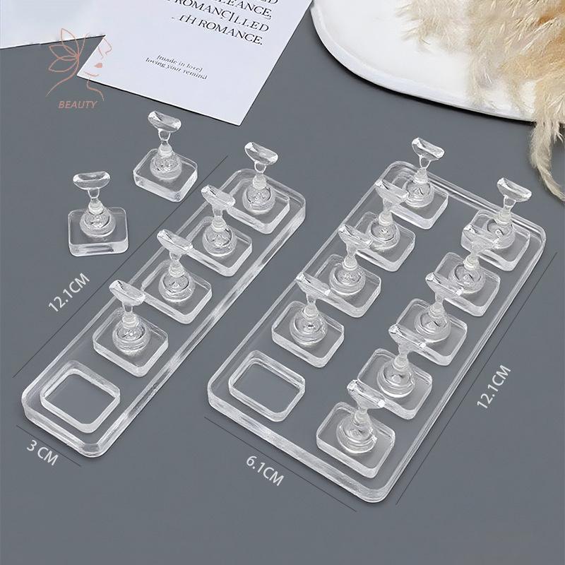 [maybeauty] 1/5/10 Grid Non-Magnetic Nail Stand ตัวอย่างเล็บจอแสดงผลที่ใส่ยาทาเล็บเคล็ดลับเล็บนํากลับมาใช้ใหม่ {TH}