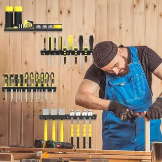 YELGIRLB ไขควง Organizer, สกรู Wall Mount คีม Organizer,แบบพกพากันสนิมเครื่องมือ Rack สําหรับ Garden Garage Workshop เครื่องมือหน้าอก Workbench