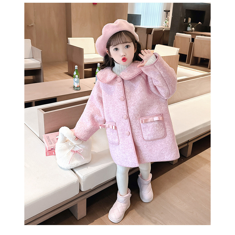 เสื้อหนาวทำจากผ้าขนสัตว์สำหรับฤดูใบไม้ร่วง ออกแบบใหม่ในสไตล์ตะวันตก เหมาะสำหรับสาวๆ - รูปที่ 5