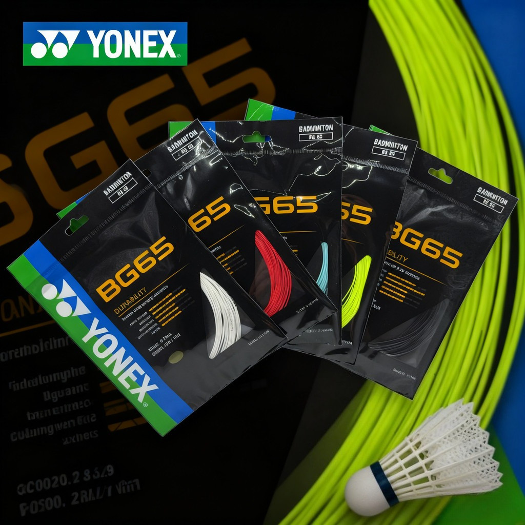 เชือกไม้แบดมินตัน YONEX BG65 คุณภาพสูง มีความยืดหยุ่นและทนทานBG-65ti