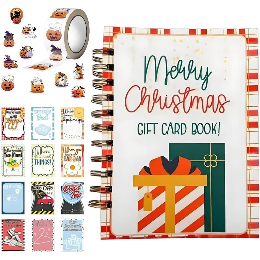 สมุดการ์ดของขวัญคริสต์มาสพร้อมสติ๊กเกอร์ฟักทองการ์ตูนสมุดการ์ดของขวัญคริสต์มาสสุขสันต์วัน 33 หน้า DI