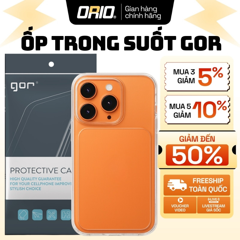 เคสซิลิโคนใส iphone 17 Series GOR x ORIO ปกป้องกล้องโทรศัพท์
