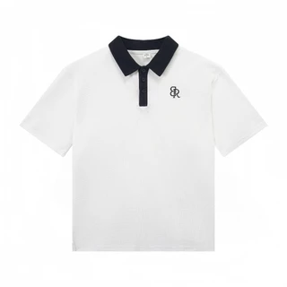 B&R สไตล์ญี่ปุ่น เสื้อโปโลผู้ชาย ผ้าวาฟเฟิล การออกแบบประกบ หลวมและหลากหลาย