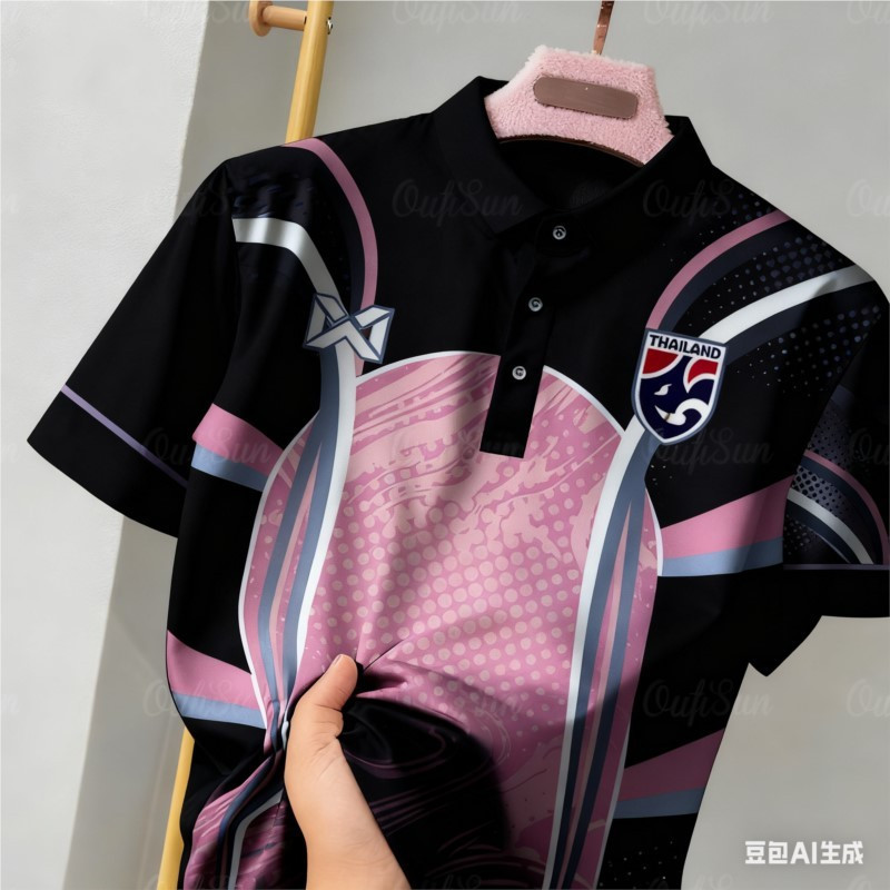 เสื้อโปโลผู้ชายสไตล์มินิมอล สีดำ รูปที่ 8