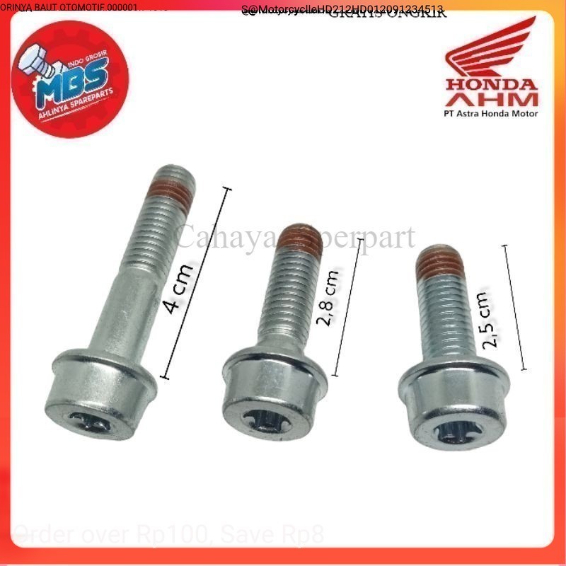 12 L STAR BOLT ด้านหลังเบรคแผ่นดิสก์เบรค HONDA M8X25 M8X28 M8X40 CALIPER LENGTH 2.5 ซม.2.8 ซม.4 ซม.ใ
