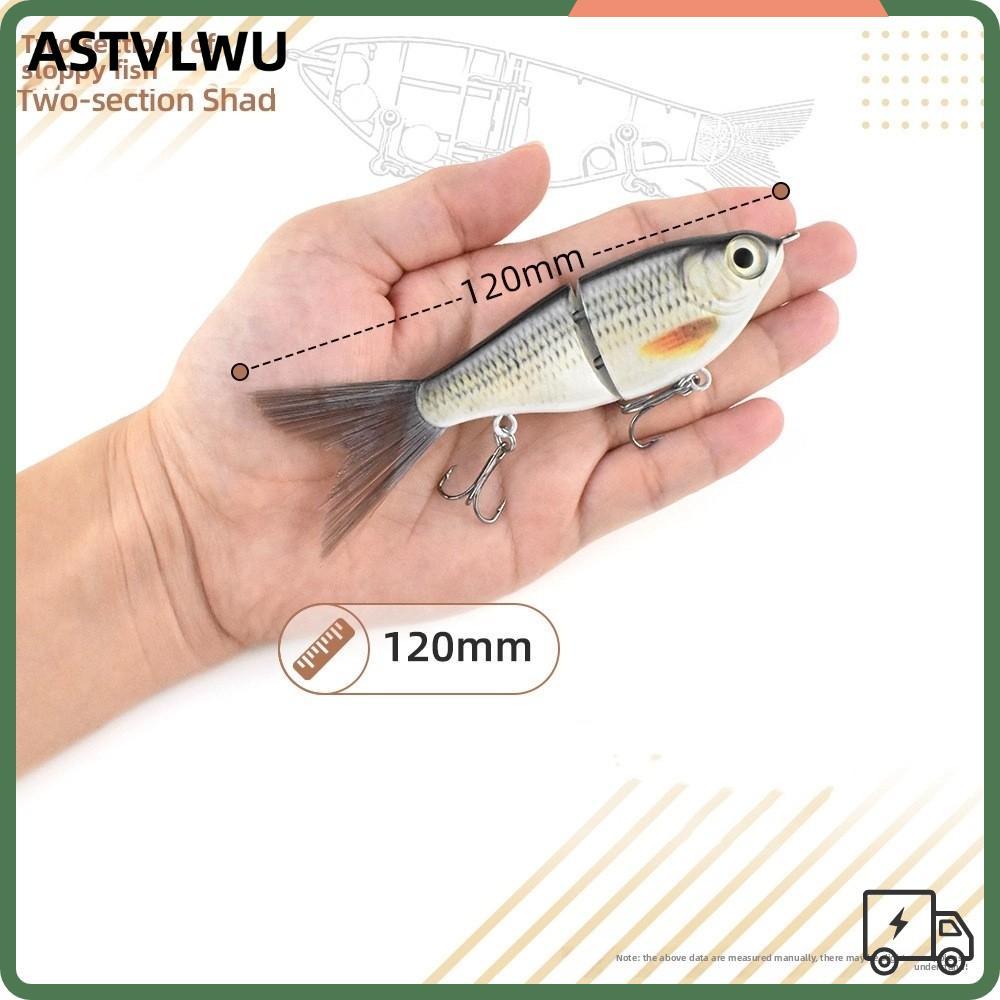 ASTVLWU Trout Wobbler, Glide Action Joint Design Bass Lure, Fishing Gear Style Wobbler Type Hard Bai