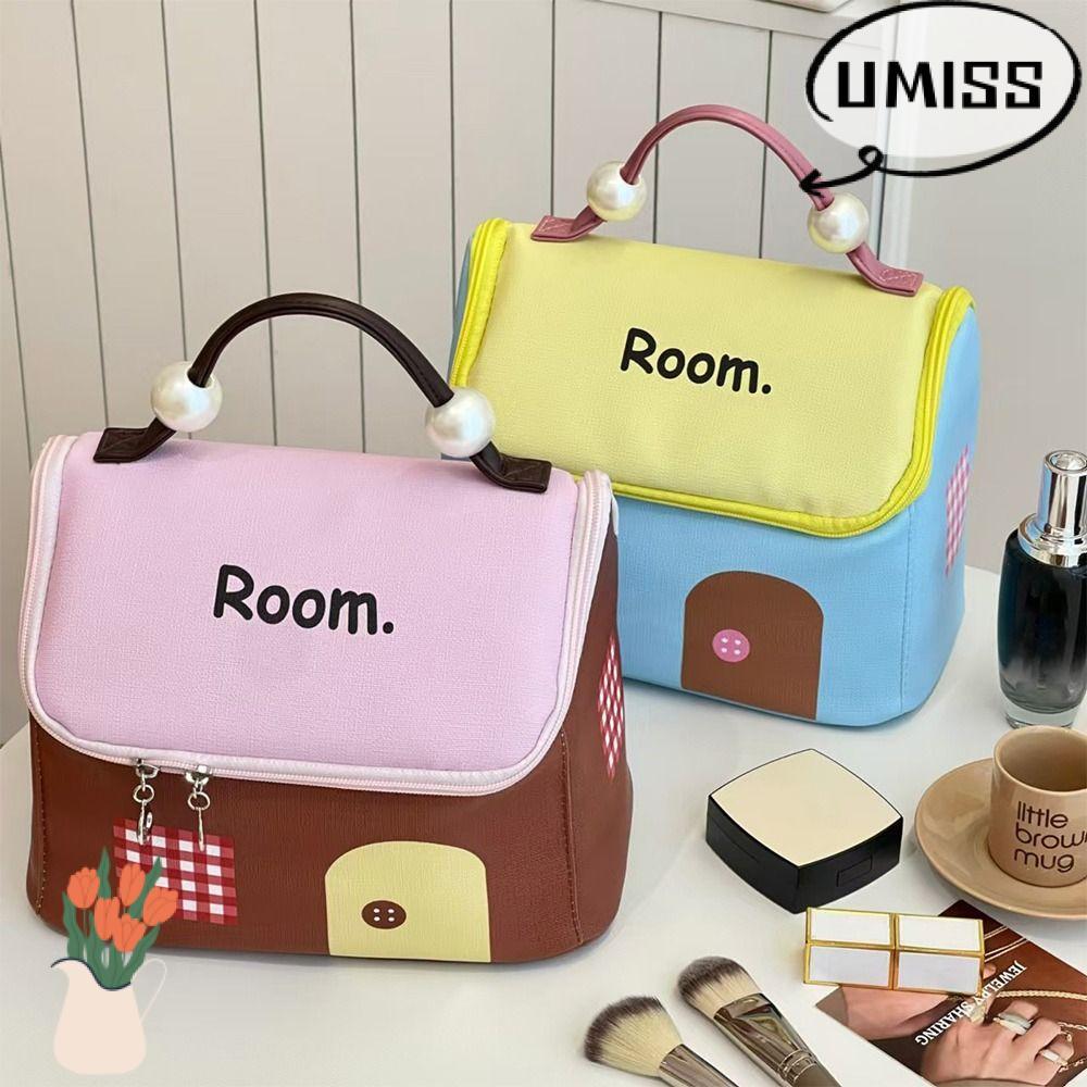 UMISTYDREAM กระเป๋าแต่งหน้า, Small House Large Capacity Wash Bag