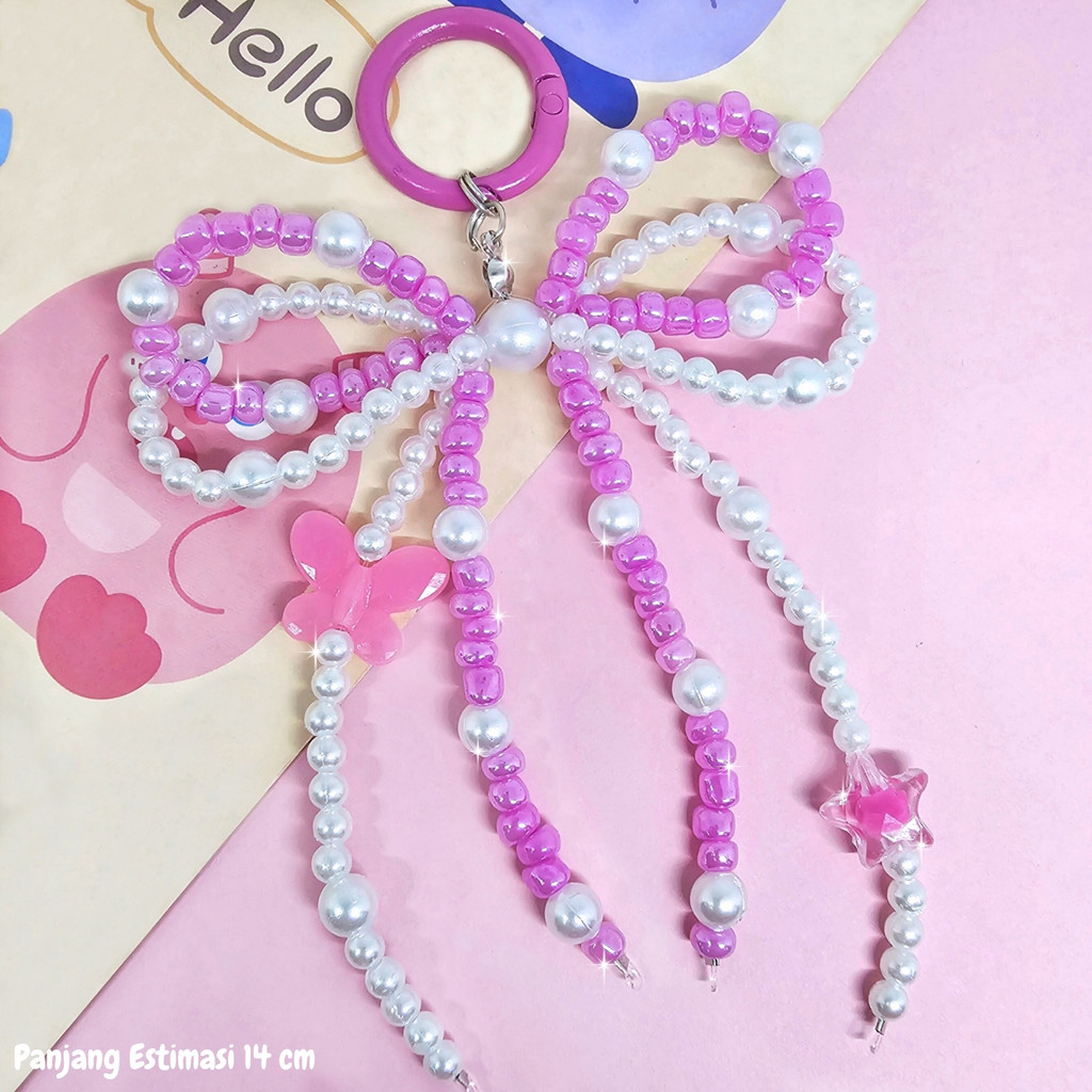 GANTUNGAN Bag Charm พวงกุญแจริบบิ้น Coquette - GK004