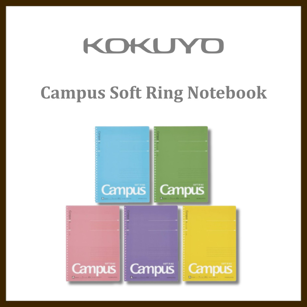 Kokuyo Campus Soft Ring Notebook with Dot Grid A Format - B5 / A4 - Multi-Color or Set Options