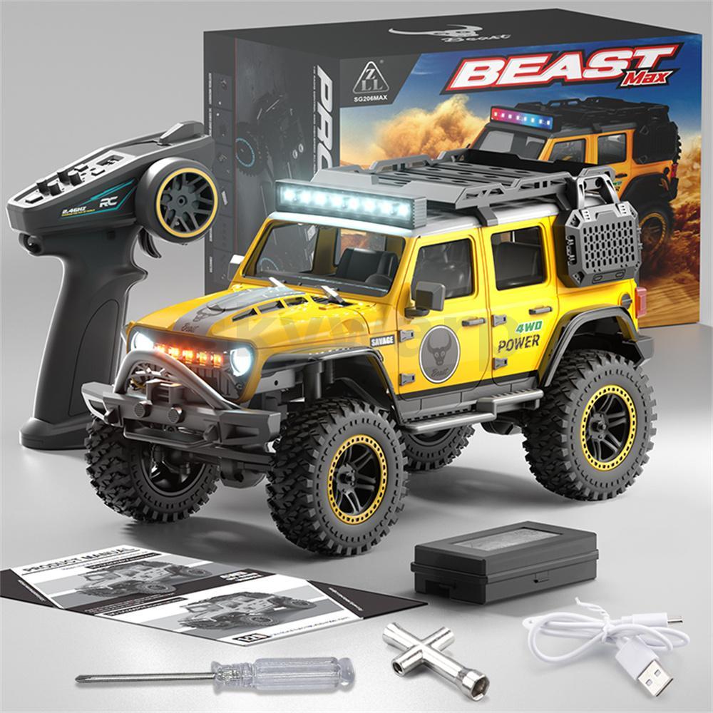 ZLL SG206 PRO/MAX RTR 1/20 2.4G 4WD แปรง/Brushless RC รถ Wrangler Rock Crawler Off-Road ปีนเขารถบรรทุกไฟ LED กรอบโลหะ Full Proportional ยานพาหนะรุ่นของเล่น