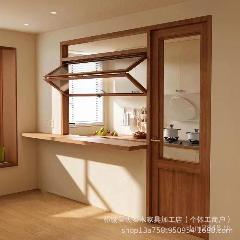 เก่า Elm ประตู Retro เปิดประตูพับหน้าต่างนมชา Shop B & B ไม้เนื้อแข็งเก่า Elm ตกแต่งมัลติฟังก์ชั่ประ