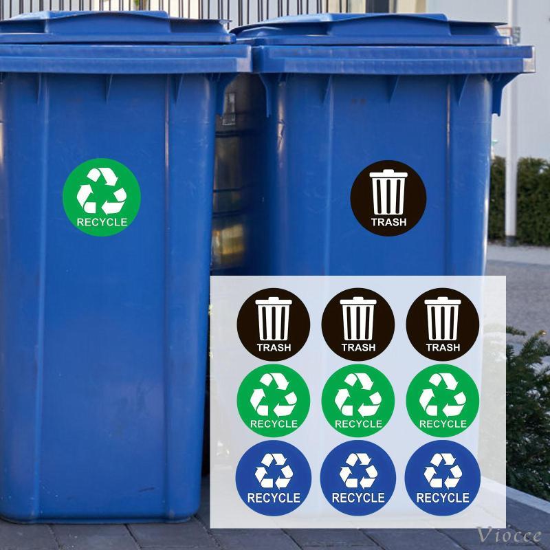 [Viocee] สติ๊กเกอร์รีไซเคิล 9x สําหรับถังขยะสําหรับงานเชิงพาณิชย์ Apartment Apartment Yard Waste