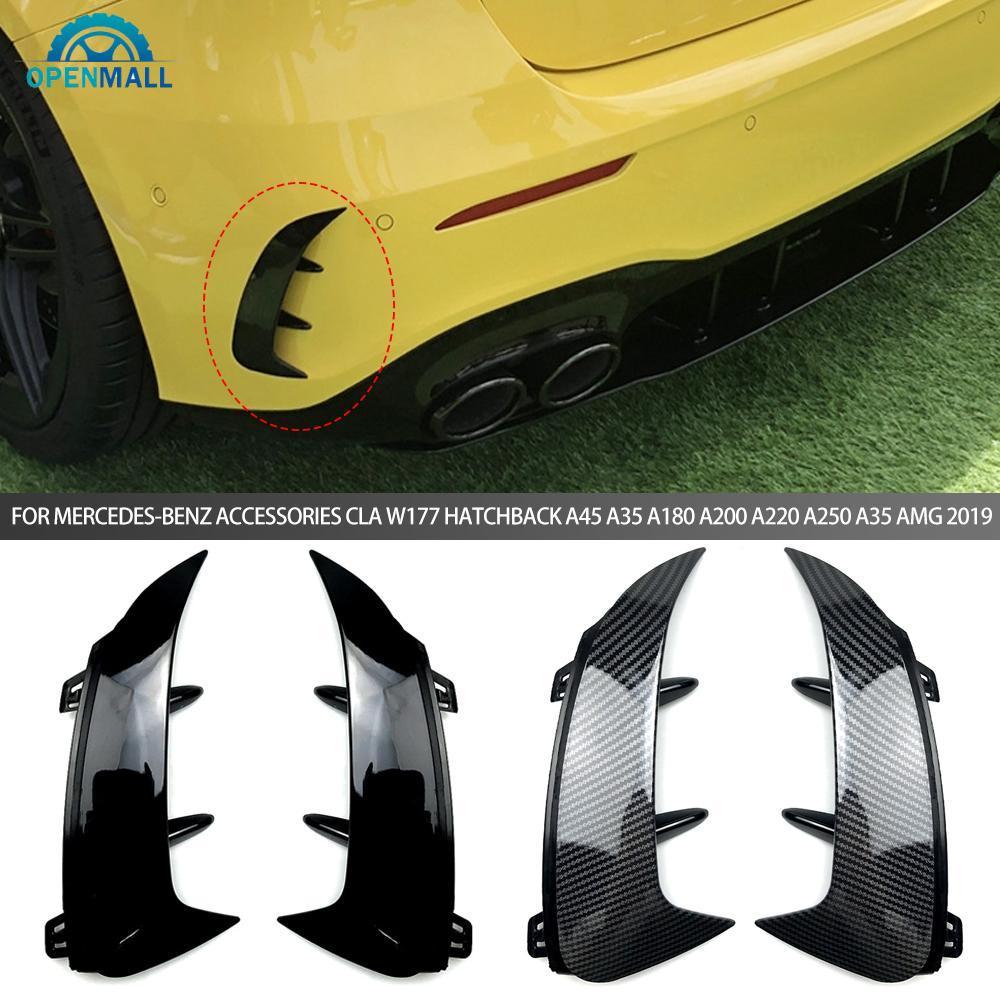 OPENMALL 2 ชิ้นรถด้านหลังกันชนสปอยเลอร์ด้านข้าง Canards Fin Air Vent Fit สําหรับ Mercedes-Benz อุปกร