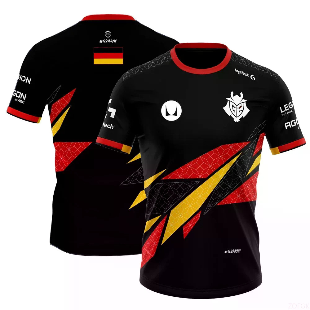 ฤดูร้อนG2 ESports CS GOเกมชุดทีมเสื้อยืดแห่งชาติกีฬาJerseyการฝึกอบรมTเสื้อใหม่สบายๆBreathableชายเกมT