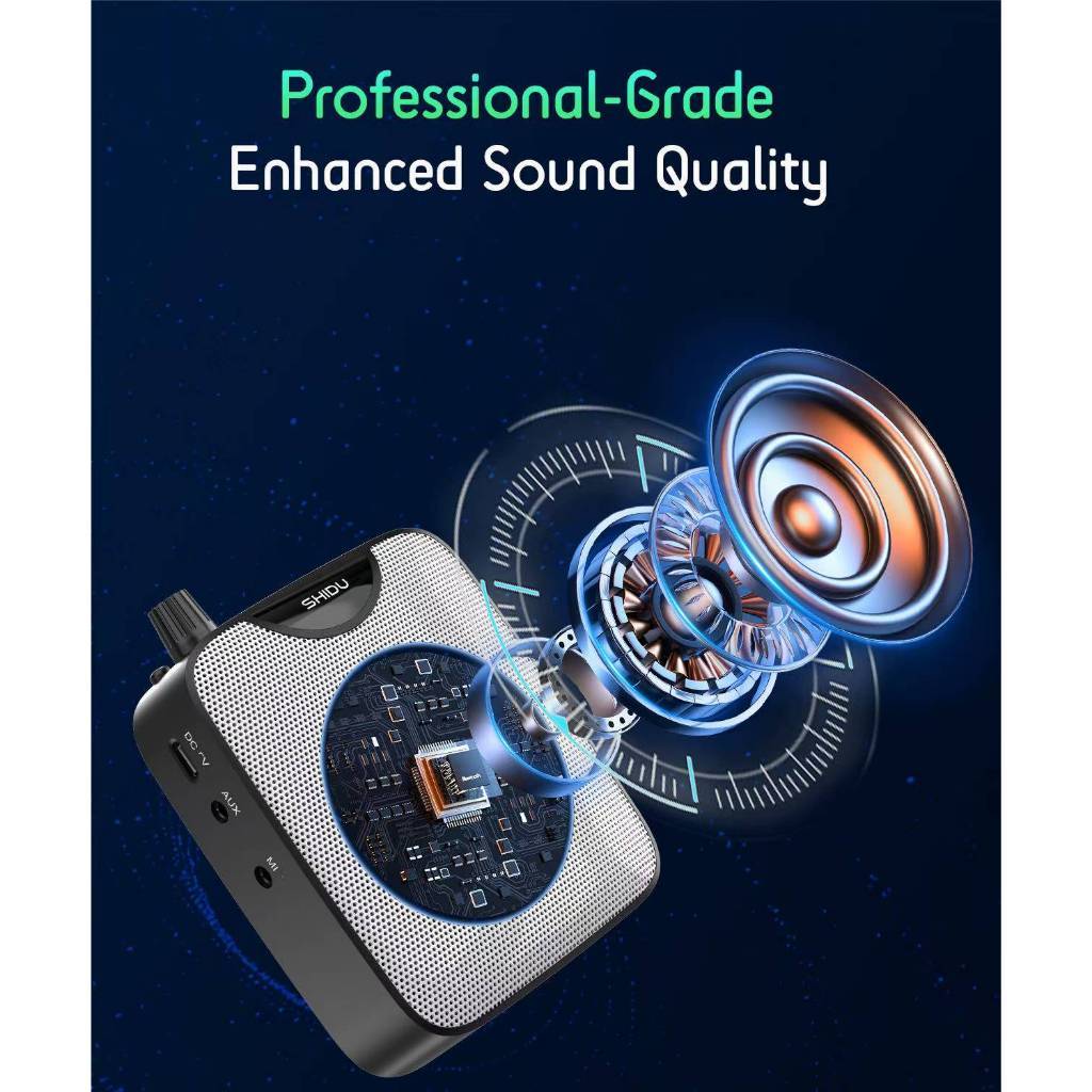 SHIDUชุดหูฟังไมโครโฟนไร้สาย M500 2.4G ไมค์ช่วยสอนไมค์หนีบปก ไมค์ไร้สายช่วยสอนสำหรับครูอาจารย์ - รูปที่ 5