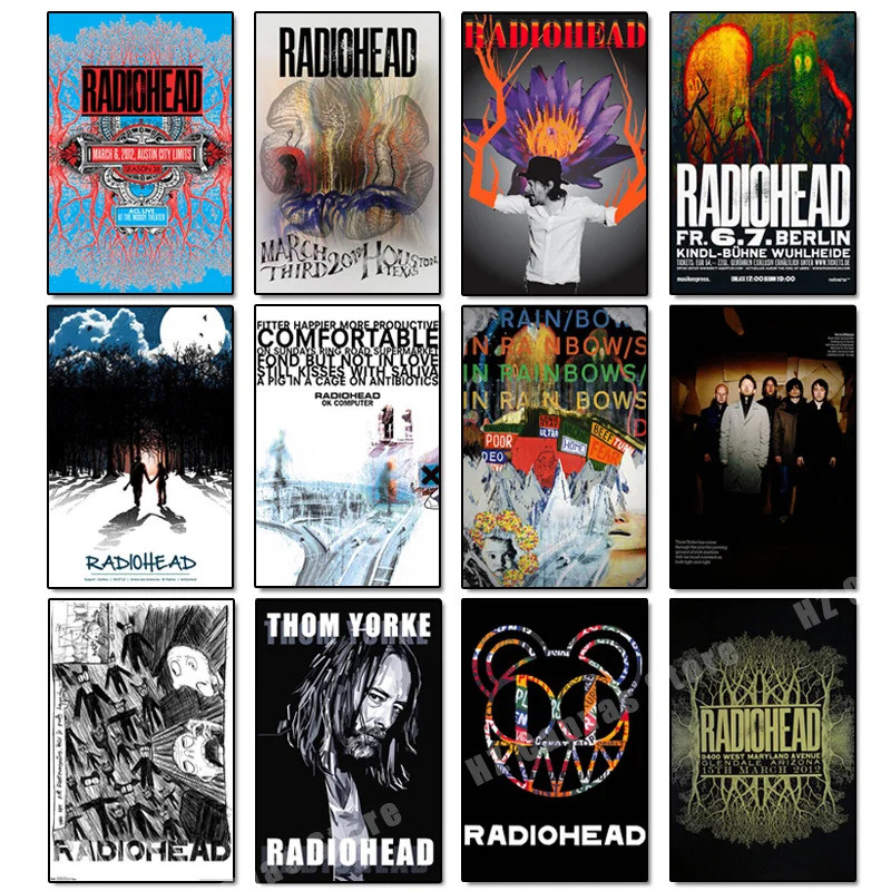 Radiohead Rock โปสเตอร์ OK คอมพิวเตอร์เพลงอัลบั้ม HD พิมพ์AirbagCanvas ภาพวาด Wall Art ภาพสําหรับ Li